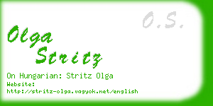 olga stritz business card